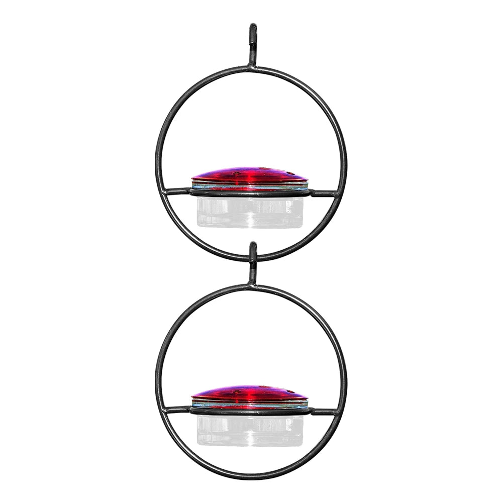 Hanging Hummingbird Feeder Circular Pet Bird Water Drinker Ant Bee Proof for Outdoor Courtyard Patio Garden Yard Window Decor