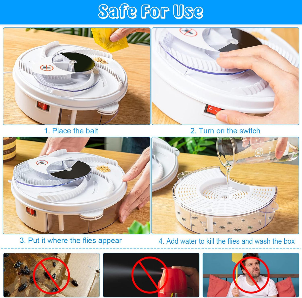 Electric Fly Trap Automatic Rotating Insect Catcher,Usb