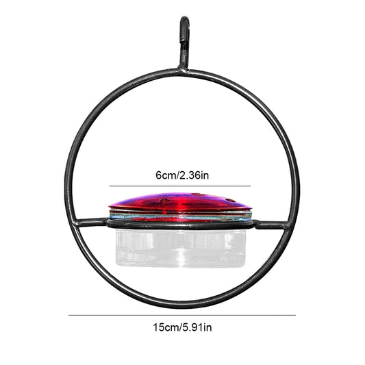 Hanging Hummingbird Feeder Circular Pet Bird Water Drinker Ant Bee Proof for Outdoor Courtyard Patio Garden Yard Window Decor