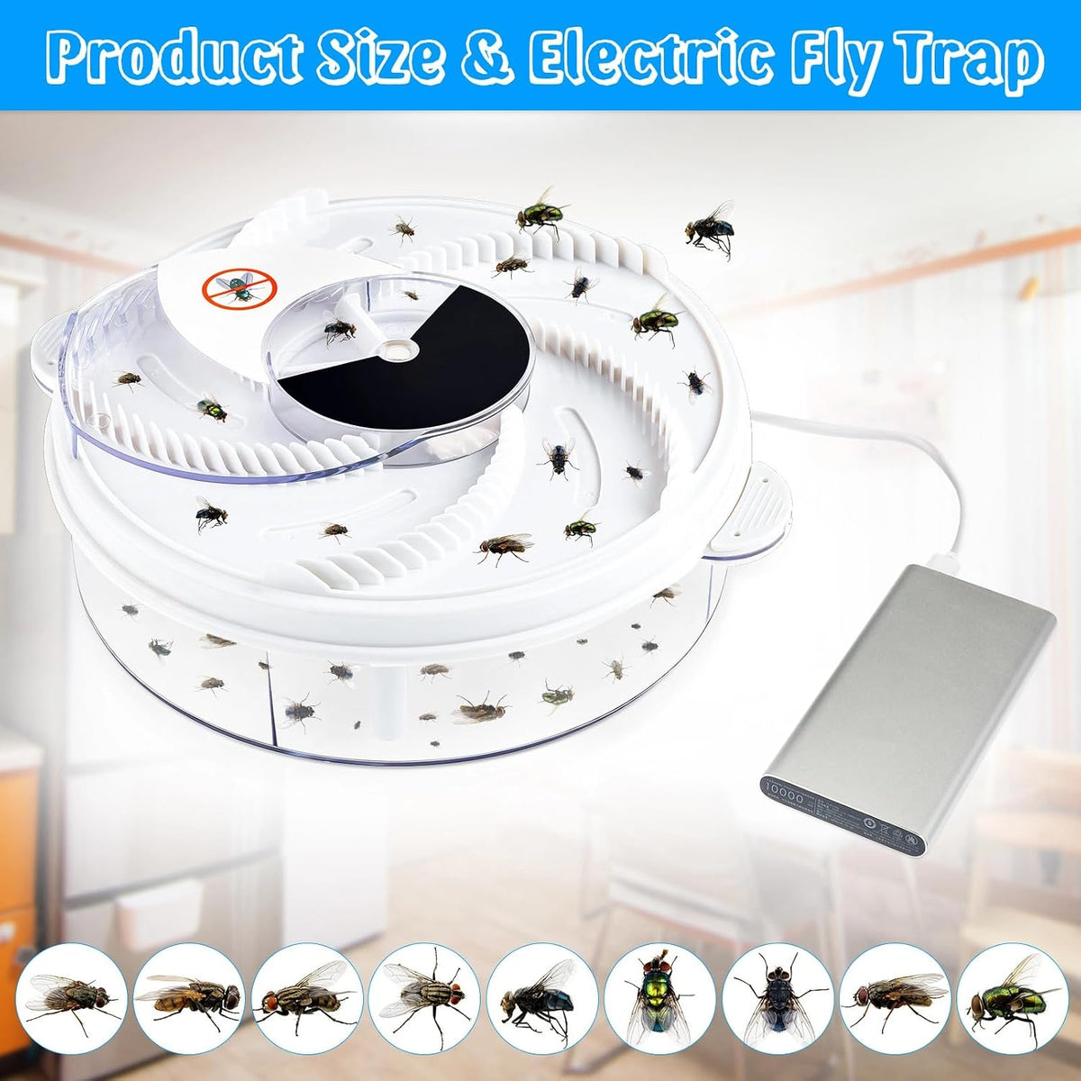 Electric Fly Trap Automatic Rotating Insect Catcher,Usb